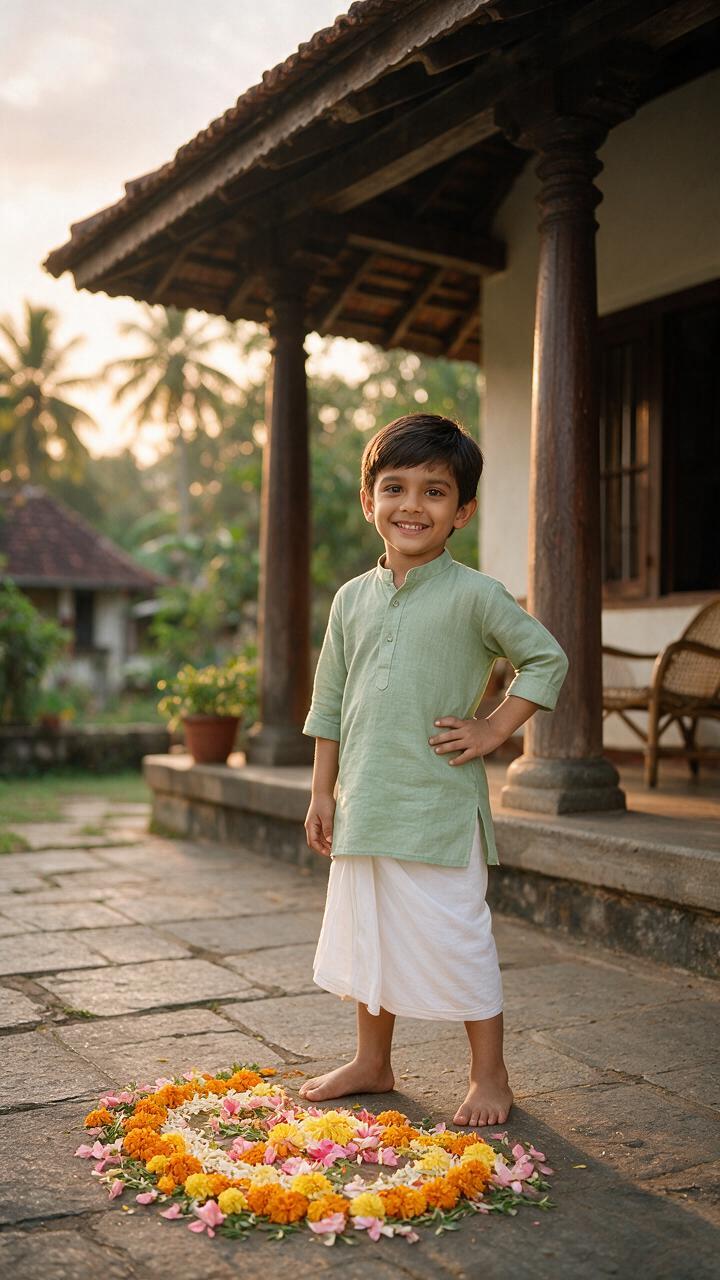 Pastel Sage Green & White Mundu-Kurta Set - Thumbnail 3