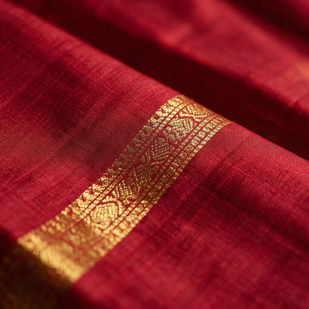 Ruby Red Pattu Pavada Set - Thumbnail 2
